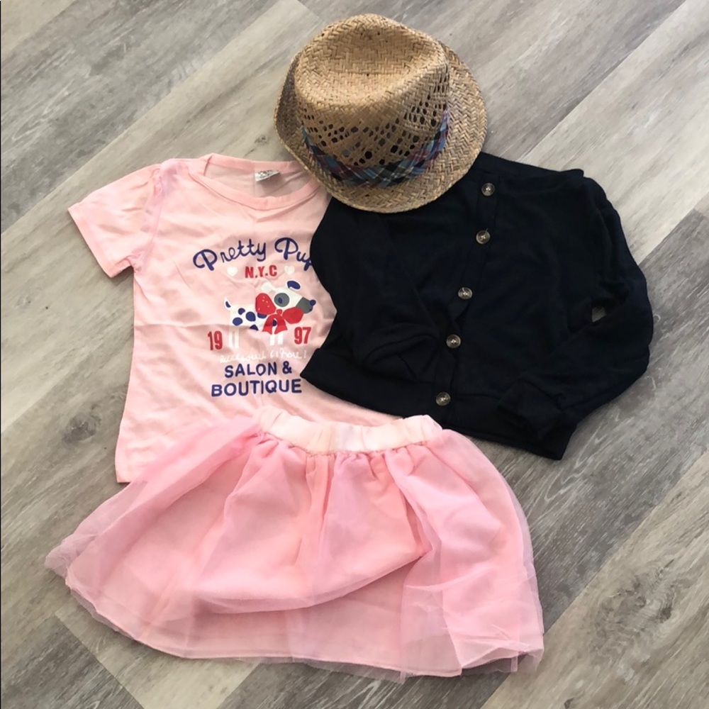3 Piece boutique Girl tutu Skirt Set
